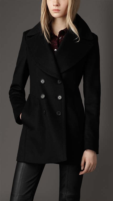 burberry wool pea coat|burberry pea coat women's.